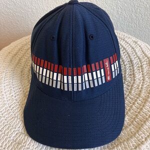 Travis Mathew Nakoma Dragon Navy and Red Flexfit Hat S-M used condition